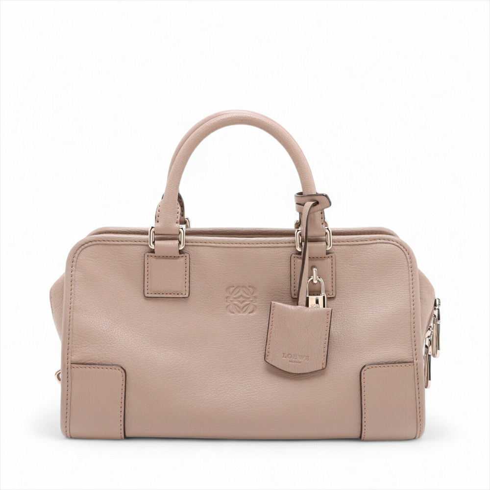 Loewe Amazona Leather Handbag Greige